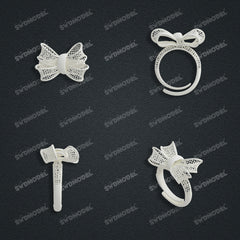 Jewelry set Filigree Ring White Wax Casting Resin 3D Printing Service CNF80-R