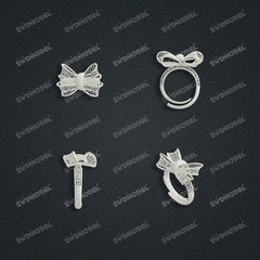 Jewelry set Filigree Ring White Wax Casting Resin 3D Printing Service CNF802-R