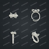 Jewelry set Filigree Ring White Wax Casting Resin 3D Printing Service CNF803-R