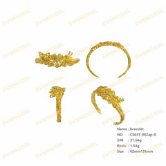 Jewelry set Filigree Bangle White Wax Casting Resin 3D Printing Service CS03T-002ap-G