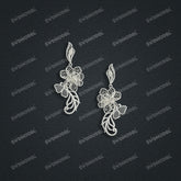 Jewelry set Filigree Earrings White Wax Casting Resin 3D Printing Service CS03T-003ap-E