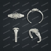 Jewelry set Filigree Bangle White Wax Casting Resin 3D Printing Service CS03T-003ap-G