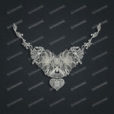 Jewelry set Filigree Necklace White Wax Casting Resin 3D Printing Service CS03T-003ap-N