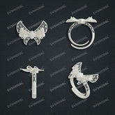 Jewelry set Filigree Ring White Wax Casting Resin 3D Printing Service CS03T-003ap-R
