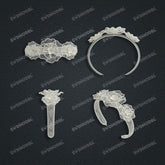 Jewelry set Filigree Bangle White Wax Casting Resin 3D Printing Service CS03T-004ap-G