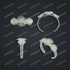 Jewelry set Filigree Bangle White Wax Casting Resin 3D Printing Service CS03T-004ap-G