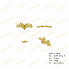Jewelry set Filigree Bracelet White Wax Casting Resin 3D Printing Service CS03T-005ap-B