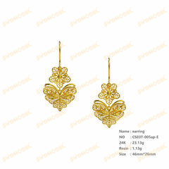 Jewelry set Filigree Earrings White Wax Casting Resin 3D Printing Service CS03T-005ap-E