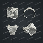 Jewelry set Filigree Bangle White Wax Casting Resin 3D Printing Service CS61G-042wt