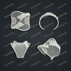 Jewelry set Filigree Bangle White Wax Casting Resin 3D Printing Service CS61G-042wt