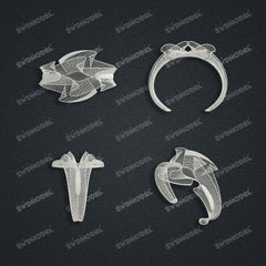 Jewelry set Filigree Bangle White Wax Casting Resin 3D Printing Service CS61G-045wt