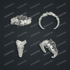 Jewelry set Filigree Bangle White Wax Casting Resin 3D Printing Service CS61G-046wt