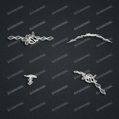 Jewelry set Filigree Set White Wax Casting Resin 3D Printing Service CS61T-001wt
