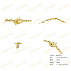 Jewelry set Filigree Bracelet White Wax Casting Resin 3D Printing Service CS61T-001wt-B