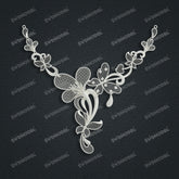 Jewelry set Filigree Necklace White Wax Casting Resin 3D Printing Service CS61T-001wt-N