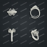 Jewelry set Filigree Ring White Wax Casting Resin 3D Printing Service CS61T-002wt-R