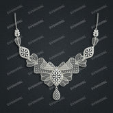 Jewelry set Filigree Necklace White Wax Casting Resin 3D Printing Service CS61T-003wt-N