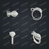 Jewelry set Filigree Ring White Wax Casting Resin 3D Printing Service CS03T-003wt-R