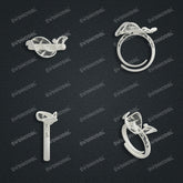 Jewelry set Filigree Ring White Wax Casting Resin 3D Printing Service CS03T-005wt-R