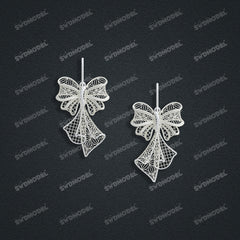 Jewelry set Filigree Earrings White Wax Casting Resin 3D Printing Service CS03T-006wt-E