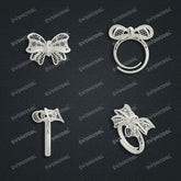 Jewelry set Filigree Ring White Wax Casting Resin 3D Printing Service CS03T-006wt-R