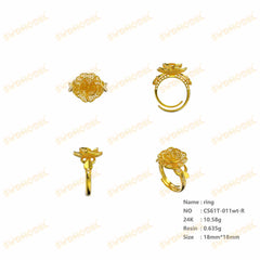 Jewelry set Filigree Ring White Wax Casting Resin 3D Printing Service CS03T-011wt-R