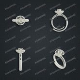 Jewelry set Filigree Ring White Wax Casting Resin 3D Printing Service CS03T-014wt-R