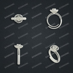 Jewelry set Filigree Ring White Wax Casting Resin 3D Printing Service CS03T-014wt-R