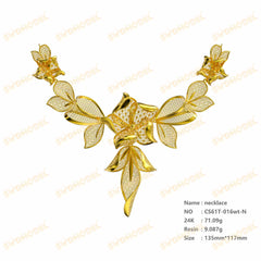 Jewelry set Filigree Necklace White Wax Casting Resin 3D Printing Service CS61T-016wt-N