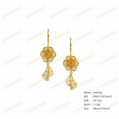 Jewelry set Filigree Earrings White Wax Casting Resin 3D Printing Service CS03T-017wt-E