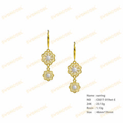 Jewelry set Filigree Earrings White Wax Casting Resin 3D Printing Service CS03T-019wt-E
