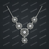 Jewelry set Filigree Necklace White Wax Casting Resin 3D Printing Service CS61T-019wt-N
