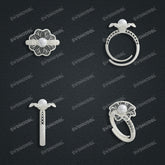 Jewelry set Filigree Ring White Wax Casting Resin 3D Printing Service CS03T-019wt-R