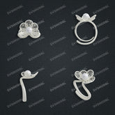 Jewelry set Filigree Ring White Wax Casting Resin 3D Printing Service CS03T-020wt-R