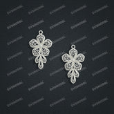 Jewelry set Filigree Earrings White Wax Casting Resin 3D Printing Service CS03T-021wt-E