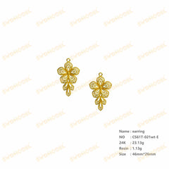 Jewelry set Filigree Earrings White Wax Casting Resin 3D Printing Service CS03T-021wt-E