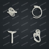 Jewelry set Filigree Ring White Wax Casting Resin 3D Printing Service CS03T-023wt-R