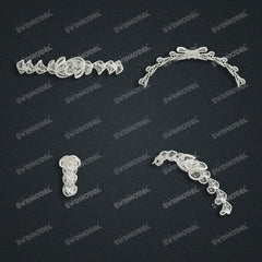 Jewelry set Filigree Bracelet White Wax Casting Resin 3D Printing Service CS61T-025wt-B