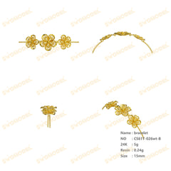 Jewelry set Filigree Bracelet White Wax Casting Resin 3D Printing Service CS61T-026wt-B