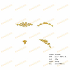 Jewelry set Filigree Bracelet White Wax Casting Resin 3D Printing Service CS61T-029wt-B
