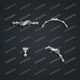 Jewelry set Filigree Bracelet White Wax Casting Resin 3D Printing Service CS61T-032wt-B