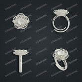 Jewelry set Filigree Ring White Wax Casting Resin 3D Printing Service CS63T-035wt-R