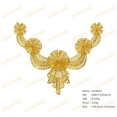 Jewelry set Filigree Necklace White Wax Casting Resin 3D Printing Service CS61T-037wt-N