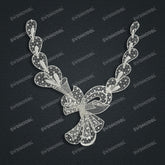 Jewelry set Filigree Necklace White Wax Casting Resin 3D Printing Service CS61T-038wt-N