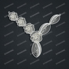Jewelry set Filigree Necklace White Wax Casting Resin 3D Printing Service CS61T-039wt-N