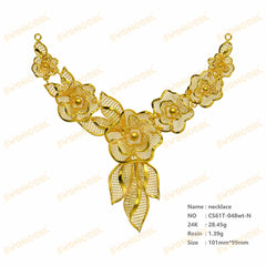 Jewelry set Filigree Necklace White Wax Casting Resin 3D Printing Service CS61T-034wt-N