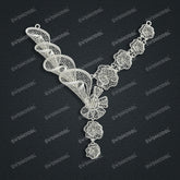 Jewelry set Filigree Necklace White Wax Casting Resin 3D Printing Service CS61T-056wt-N