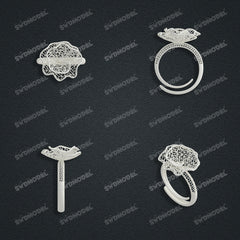 Jewelry set Filigree Set White Wax Casting Resin 3D Printing Service CS61T-059wt