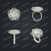 Jewelry set Filigree Ring White Wax Casting Resin 3D Printing Service CS63T-058wt-R