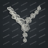 Jewelry set Filigree Necklace White Wax Casting Resin 3D Printing Service CS61T-059wt-N
